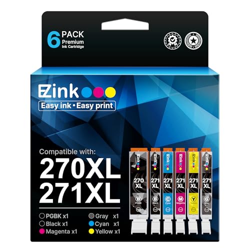 E-Z Ink Compatible for Canon PGI-270XL CLI-271XL 270XL 271XL Ink,6 Pack
