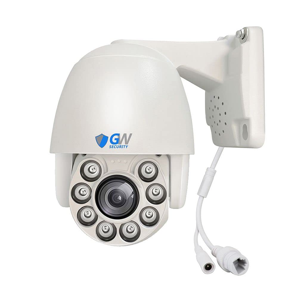 GW Security 8MP Pan Tilt Zoom 2-Way Audio IP PoE 5X Optical Zoom 4K 3840 x 2160p Starlight Outdoor Indoor Waterproof Security High Speed Dome PTZ