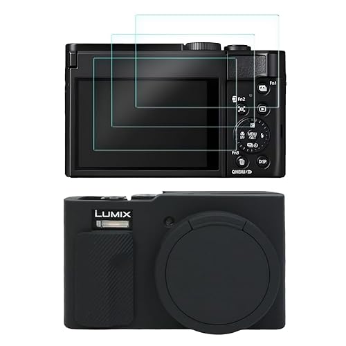 HUADU Screen Protector Compatible for Panasonic Lumix ZS99 Digital Camera,Tempered Glass Film Anti-Scratch High Definition and Soft Silicone Case