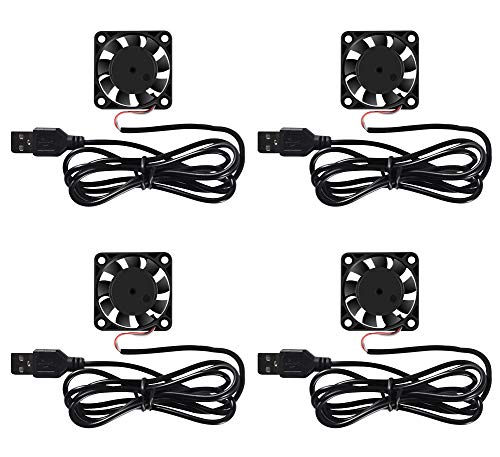 4 Pack USB Brushless Cooling Fan 40mm High Performance DC 5V Speed 4200 RPM for Small Appliances Series Replacement For Desktop