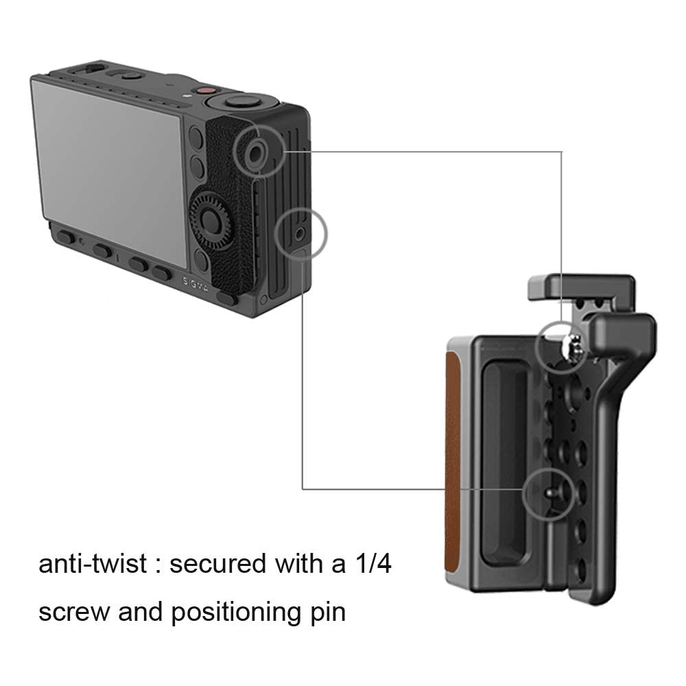 NICEYRIG Grip for Sigma FPL FP, Camera Right Handle with Premium Leather (Brown Color) - 370
