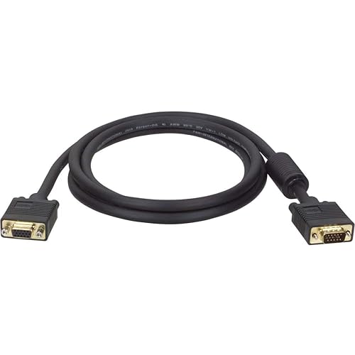 Tripp Lite VGA Monitor Extension Cable RGB Coax High Resolution M/F, 2048 x 1536 (1080p) HD15, 25ft 25' (P500-025) , Black