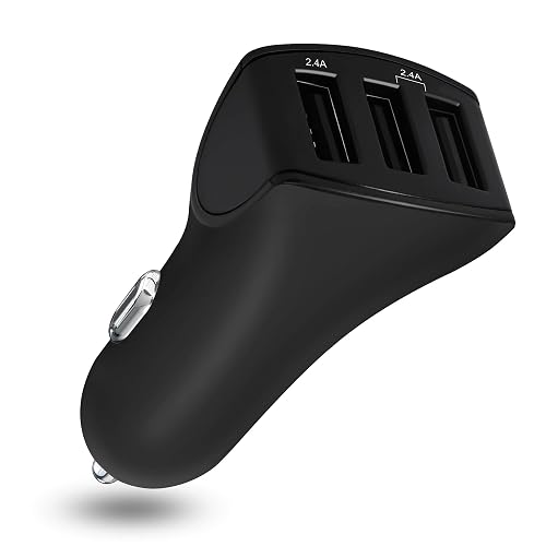 TRAVEL DEPOT USB Car Charger, 24W 3 Ports Fast Car Charger Adapter, Compatible w/iPhone 15/14/13/12/11, Samsung Galaxy S24 Ultra/S23, Cigarette