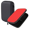 SquEqu 2 Pack Hard Drive Carrying Case 2.5 inch HDD SSD External Drive Storage Bag Organizer Hard EVA Cover Zipper Pouch for Canvio Basics Western