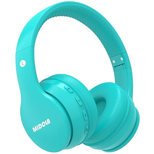 MIDOLA Kids Headphones Bluetooth 5.4 Wireless 68H Play Time Volume Limit 85/94dB Over-Ear Foldable Headset,Type-C Fast Charging,Wired Aux Mic…