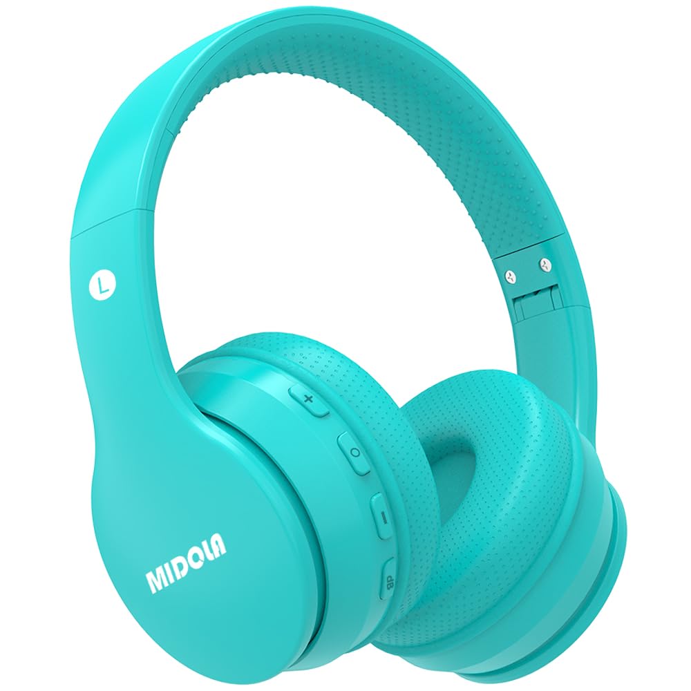 MIDOLA Kids Headphones Bluetooth 5.4 Wireless 68H Play Time Volume Limit 85/94dB Over-Ear Foldable Headset,Type-C Fast Charging,Wired Aux Mic…