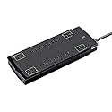 Monoprice 12 Outlet Slim Surge Protector - UL Rated, 4,230 Joules, Grounded And Protected Light Indicator, 10 Feet, Black