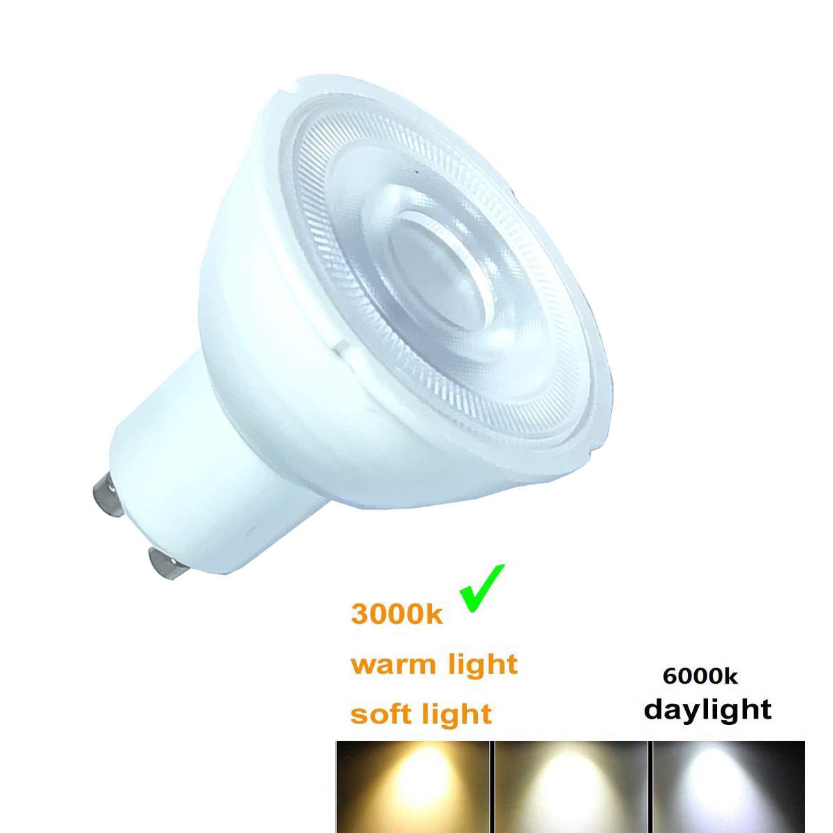QLEE Gu10 Led Bulb Dimmable Mr16 Par16 Led Light Bulb 6.5w Ac 120 V 3000k Warm White 90% Energy Saving 650lm (Halogen 50-Watt Equivalent) 38 Degree