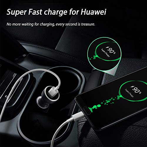 for Huawei Supercharge Car Charger, 9V/2A Car Charger Adapter Quick Fast Charger with USB Type C Super Charging Cable Car Adapter for Huawei P40 P30