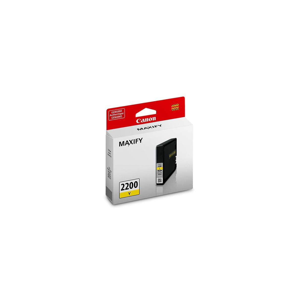 Canon 2 Pack PGI-2200 Yellow Pigment Ink Tank for iB4020, iB4120, MB5020, MB5120, MB5320, MB5420 MAXIFY Series Printers, 700 Pages Yield