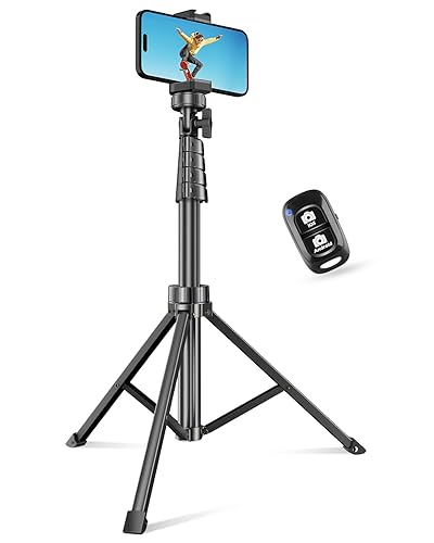 SENSYNE 62" Phone Tripod & Selfie Stick, Extendable Cell Phone Tripod Stand with Wireless Remote and Phone Holder, Compatible with iPhone Android