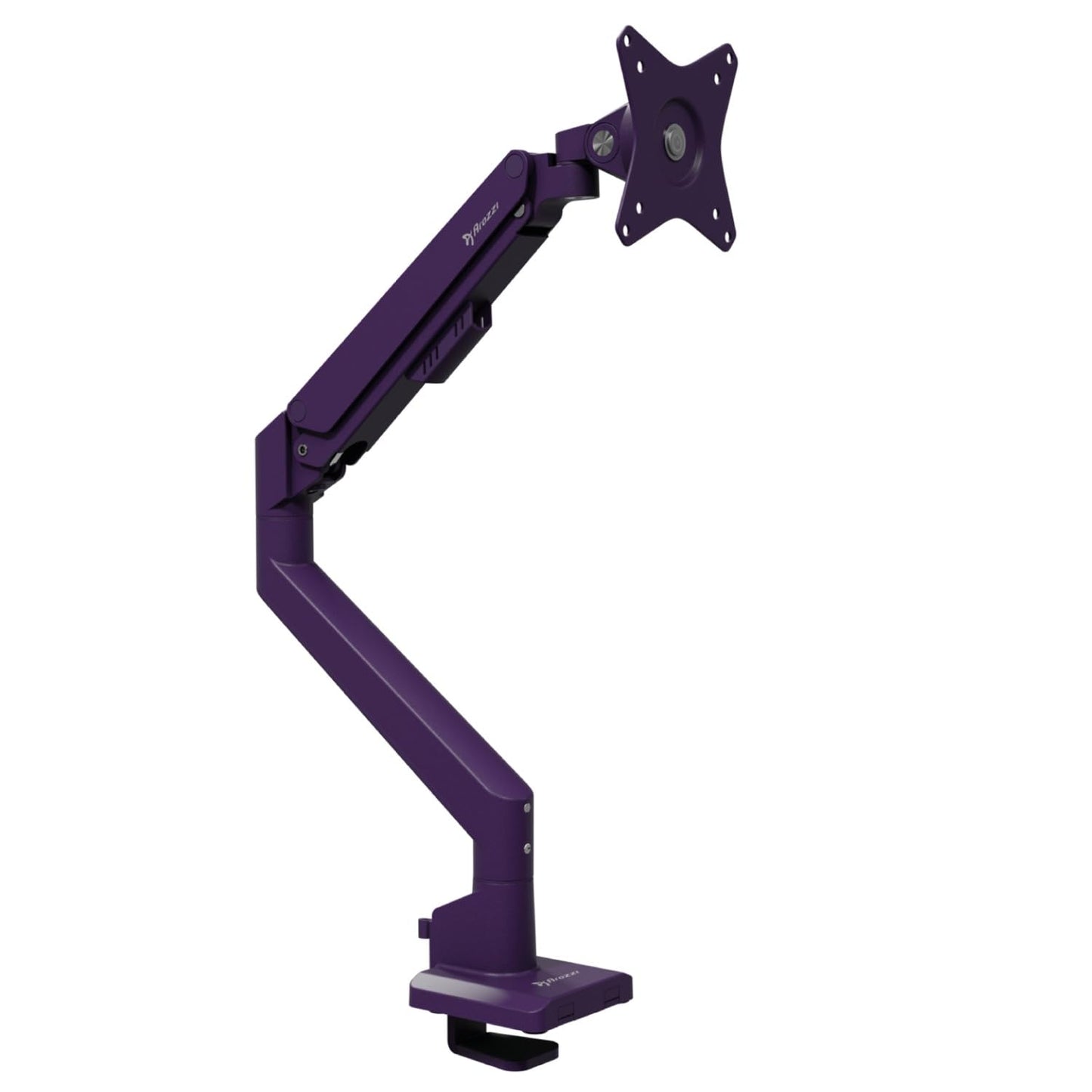 Arozzi Alzare Neo Single Gas Spring Monitor Arm - Full Motion, Height Adjustable 8.3":19.7", VESA 75/100, Cable Management - C-Clamp & Grommet Mount