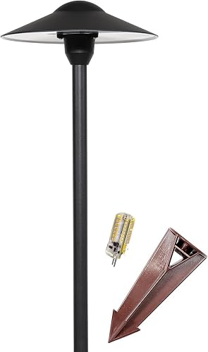 LED Pathway Lights 131 - Heavy Duty Metal Low Voltage Landscape Lighting, 12V Driveway Lights Outdoor Walkway Garden Pathway Lighting with Warm White