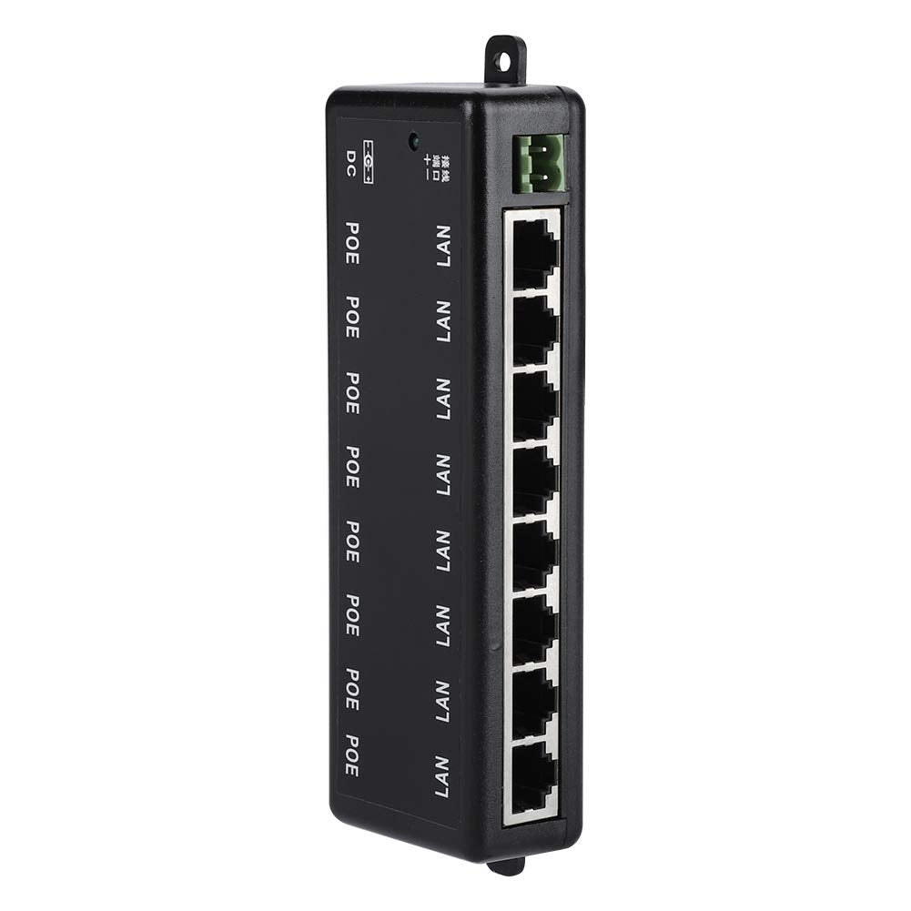 Poe Switch, DC12V?48V Poe Adapter Poe Switch with 8 Interfaces for Network Devices