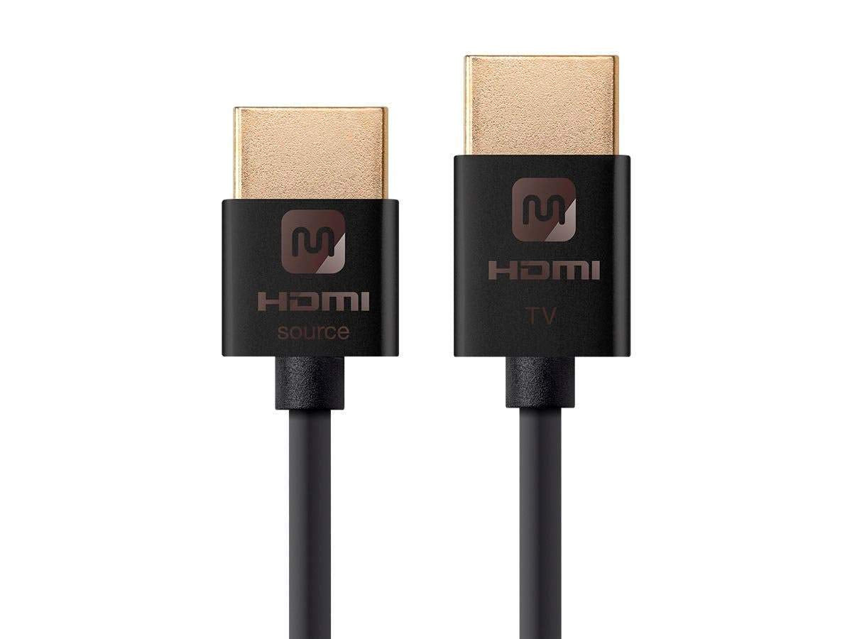 Monoprice 114196 HDMI High Speed Active Cable - 15 Feet - Black, 4K@60Hz, 18Gbps, HDR, 36AWG, YUV 4:4:4 - Ultra Slim Active Series