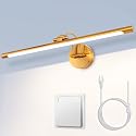 MantoLite 24'' Picture Lights for Wall,Vanity Lights for Bathroom,Plug-in or Hardwired,12W 3000K LED Modern Bathroom Lighting Fixtures Over Mirror