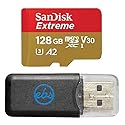 SanDisk 128GB Micro SDXC Extreme Memory Card for DJI Drones Works with Mini 3 Pro, Mini 3, DJI RC (SDSQXA1-128G-GN6MN) Class 10 Bundle with (1)