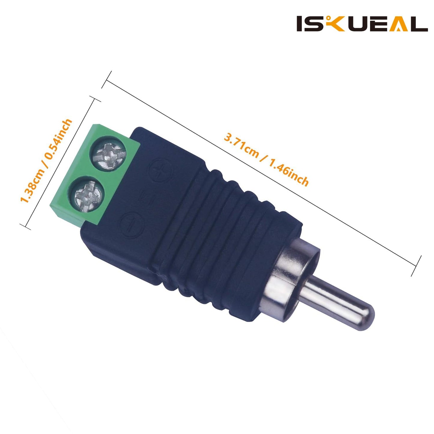 Iskueal RCA Plugs for Speaker Wire, RCA to AV Screw Terminal Connector, Phono RCA Male Plug Solderless Converter Audio/Video Speaker Wire Connectors