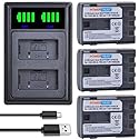 PowerTrust 3-Pack NB-2L NB-2LH Battery and NB2L Dual USB Charger for Canon DC301, DC310, DC320, DC330, DC410, DC420, Elura 40, 50, 60, 65, 70, 80, 85