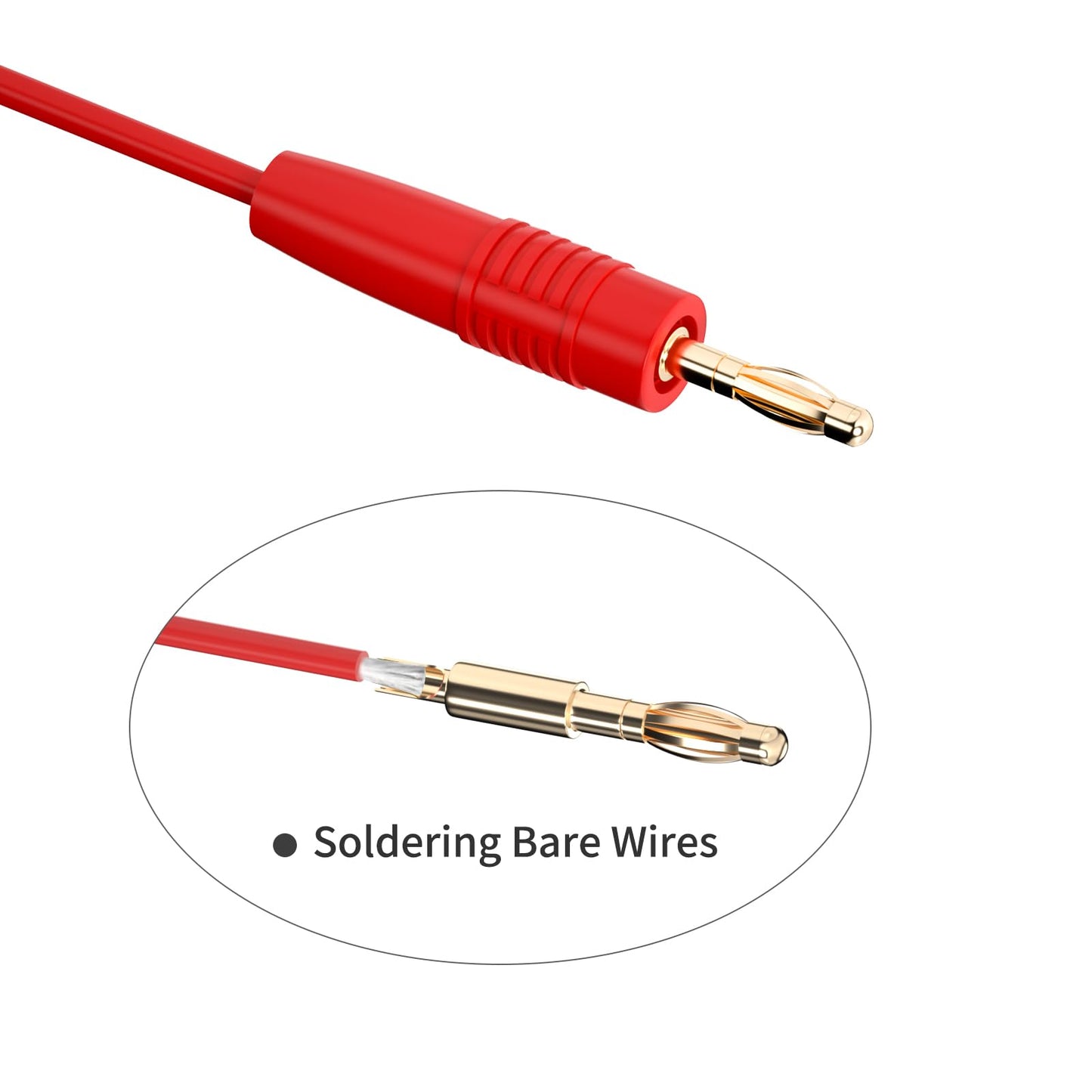 Goupchn 4mm Banana Plug Male Connector Gold Plated Solder Type Adapter 8PCS for DIY Electrical Testing
