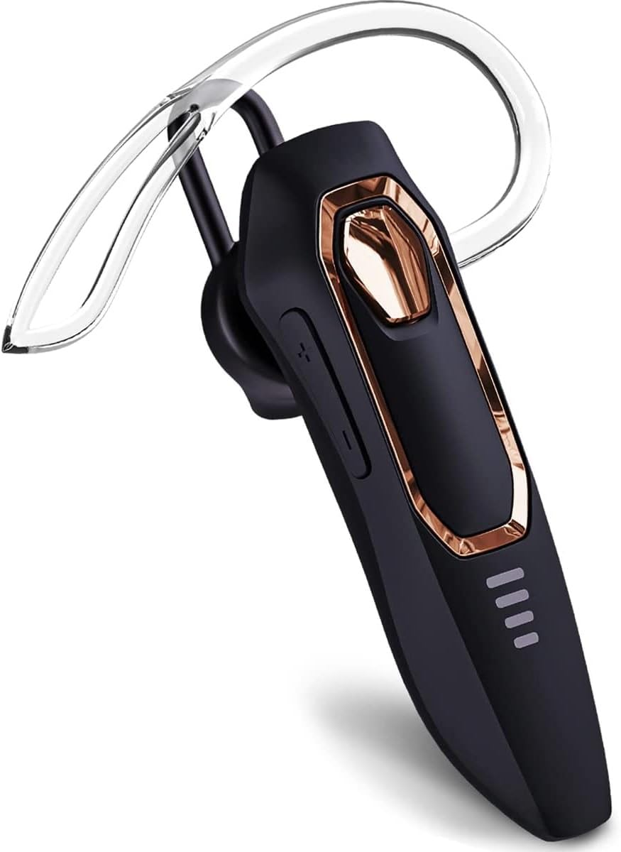 Single Ear Headsets Wireless Bluetooth, 30H Talking Time, Noise Canceling Mic Hands-Free Calls, Hands Free Wireless Bluetooth Earpiece, Call Reminder