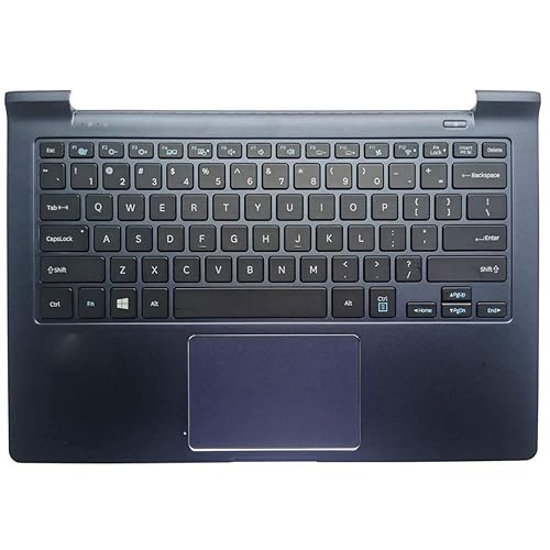 YUHUAI Laptop Replacement Keyboard Fit Samsung NP940X3G NP940X3F US Layout with Palmrest Upper Cover Case