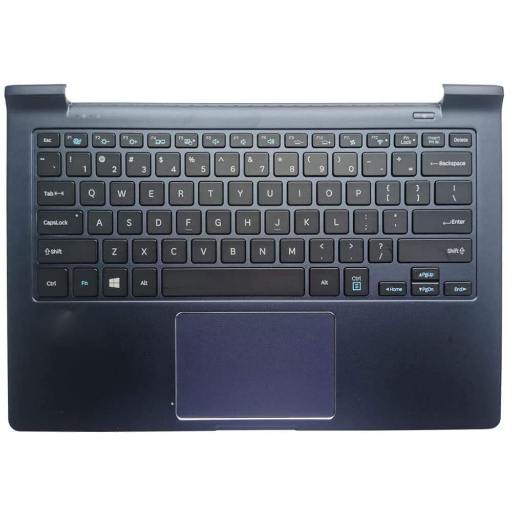 YUHUAI Laptop Replacement Keyboard Fit Samsung NP940X3G NP940X3F US Layout with Palmrest Upper Cover Case