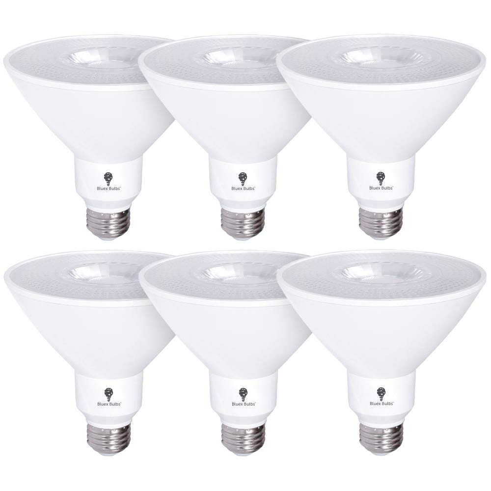 6 Pack High Power Outdoor PAR38 17W 170Watt Equivalent 1700 Lumens LED Cool White Dimmable Flood Light Bulb Waterproof E26 5000K Daylight Bulbs