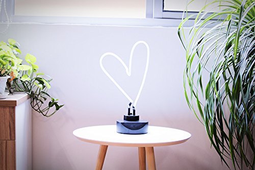 Chi-buy Real Glass Neon Sculpture Heart Neon Light Neon Sign 39cm x 21.5cm x 13.7cm Neon Lamp (Heart) (Pink)