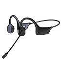 Hostena Bone Conduction Headphones with Mic-Callink, Trucker Bluetooth 5.4 Headset with Noise-Canceling Boom Microphone/Mute Function/Dual Connect…