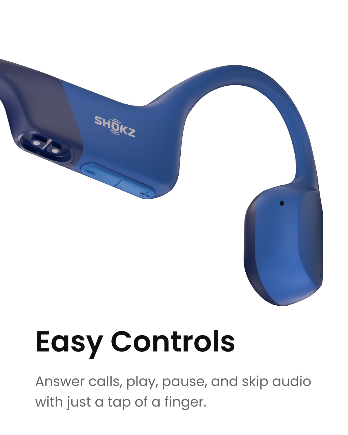 SHOKZ OpenRun Mini Bone Conduction Open-Ear Bluetooth Headphones, Blue