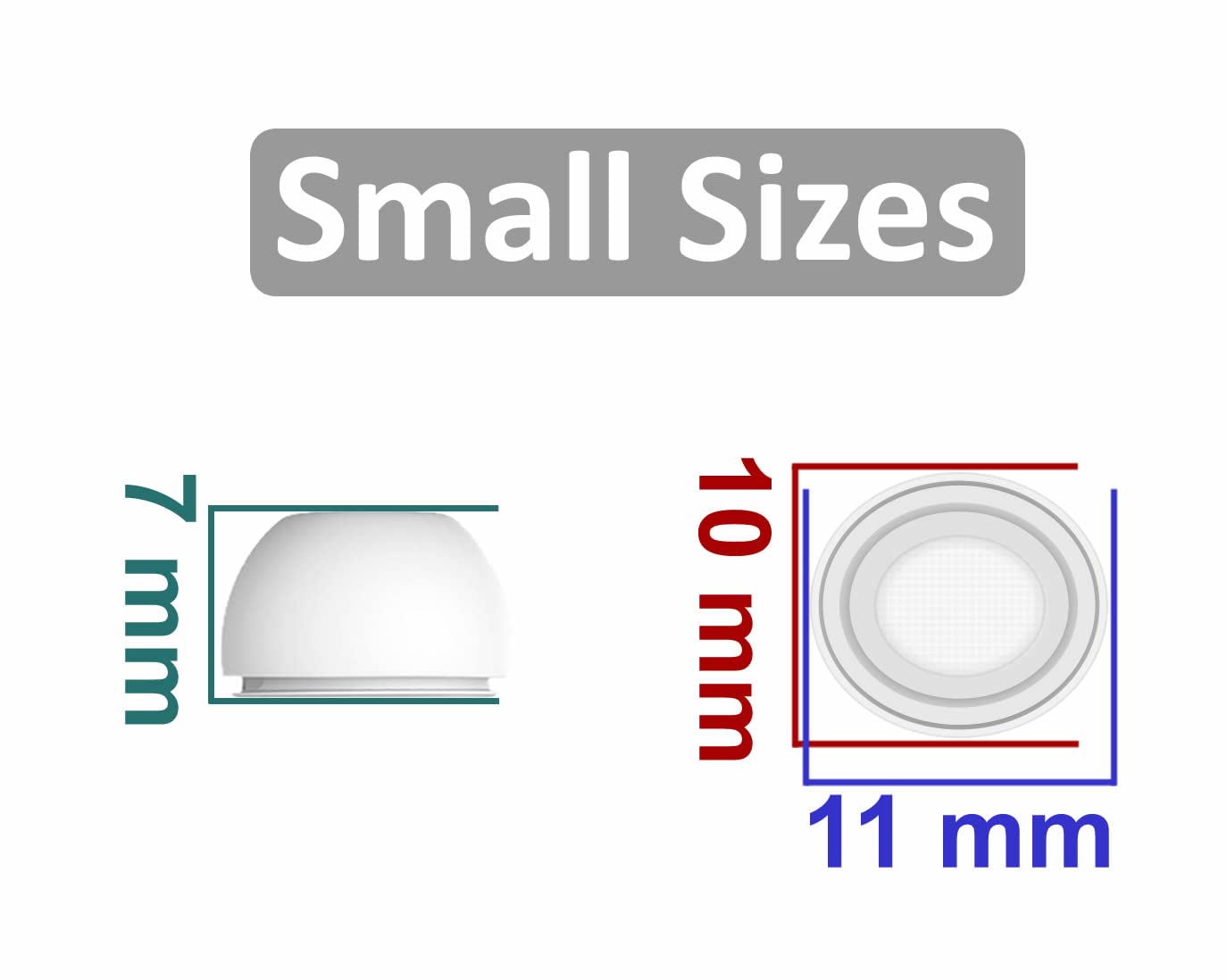 6 Pairs Compatible with AirPods Pro Ear Tips - Small Size Replacement Silicone Rubber Eartips Earbuds Gel Cover Accessories - Small White