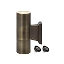 COLOER Brass Outdoor Cylinder Wall Lights(Bronze 6.875" H x 4.25" W) with 5W LED MR16, 12V Low Voltage Porch Light in 2 Lights, 2700K Up Down Lights