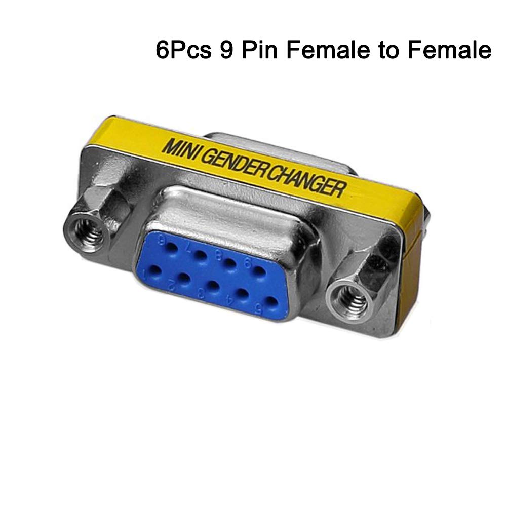 YXQ DB9 Gender Changer 6pcs RS-232 Male to Male 6pcs Female to Female Serial Cable Coupler Adapter