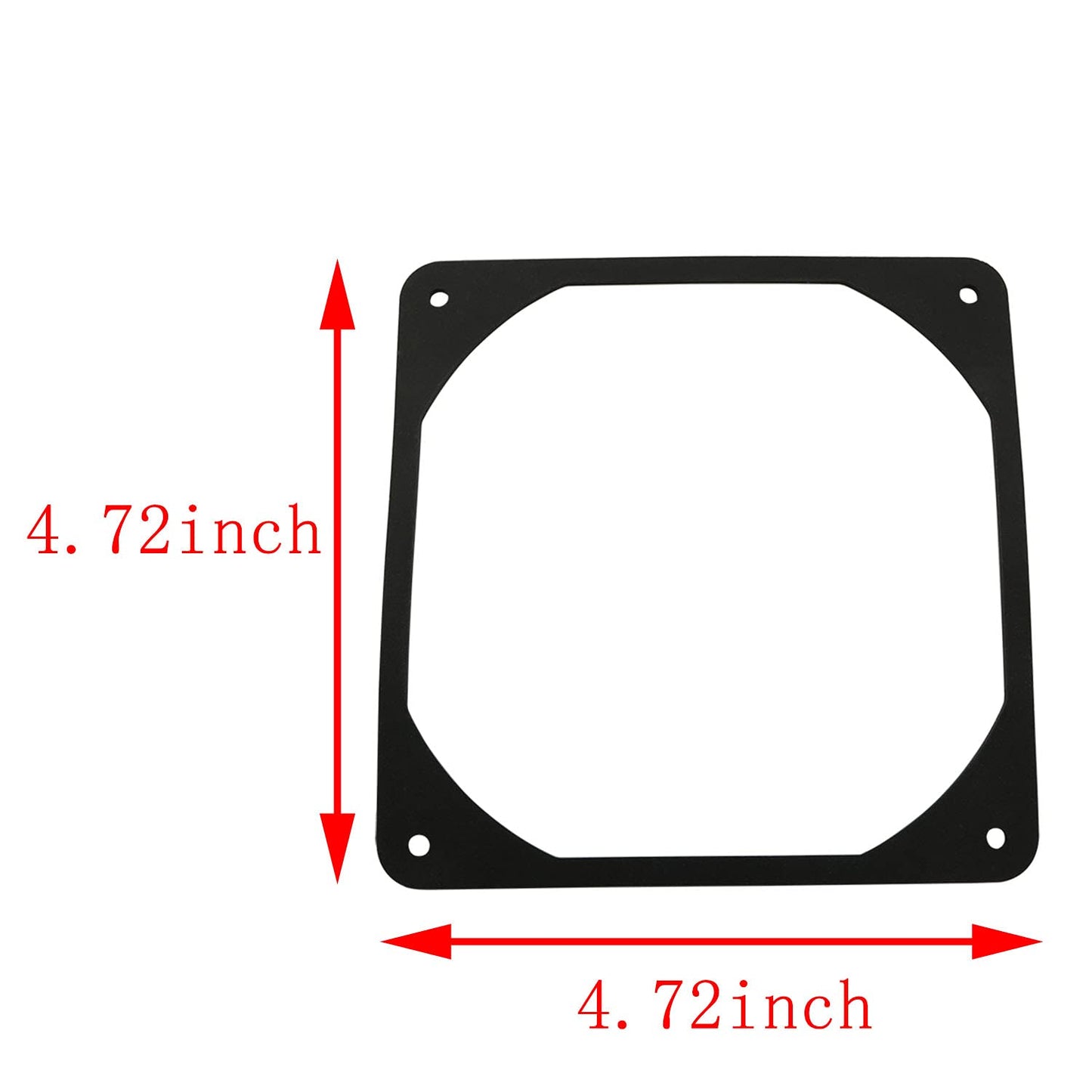 ZYAMY 2pcs 120mm Black Antivibration Rubber Fan Gasket 120 x 120 mm 12cm Shock Absorption Pad for Computer PC Case, Black