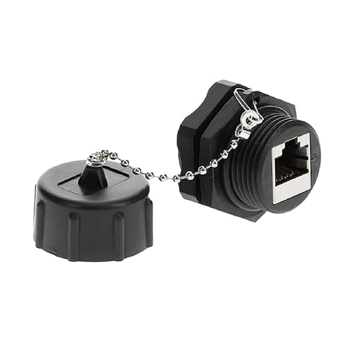 InstallerParts CAT6 RJ45 Shielded Industrial Panel Mount Bulkhead Ethernet Female to Female Feed Thru Coupler - Waterproof RJ45 Pass Through Connector