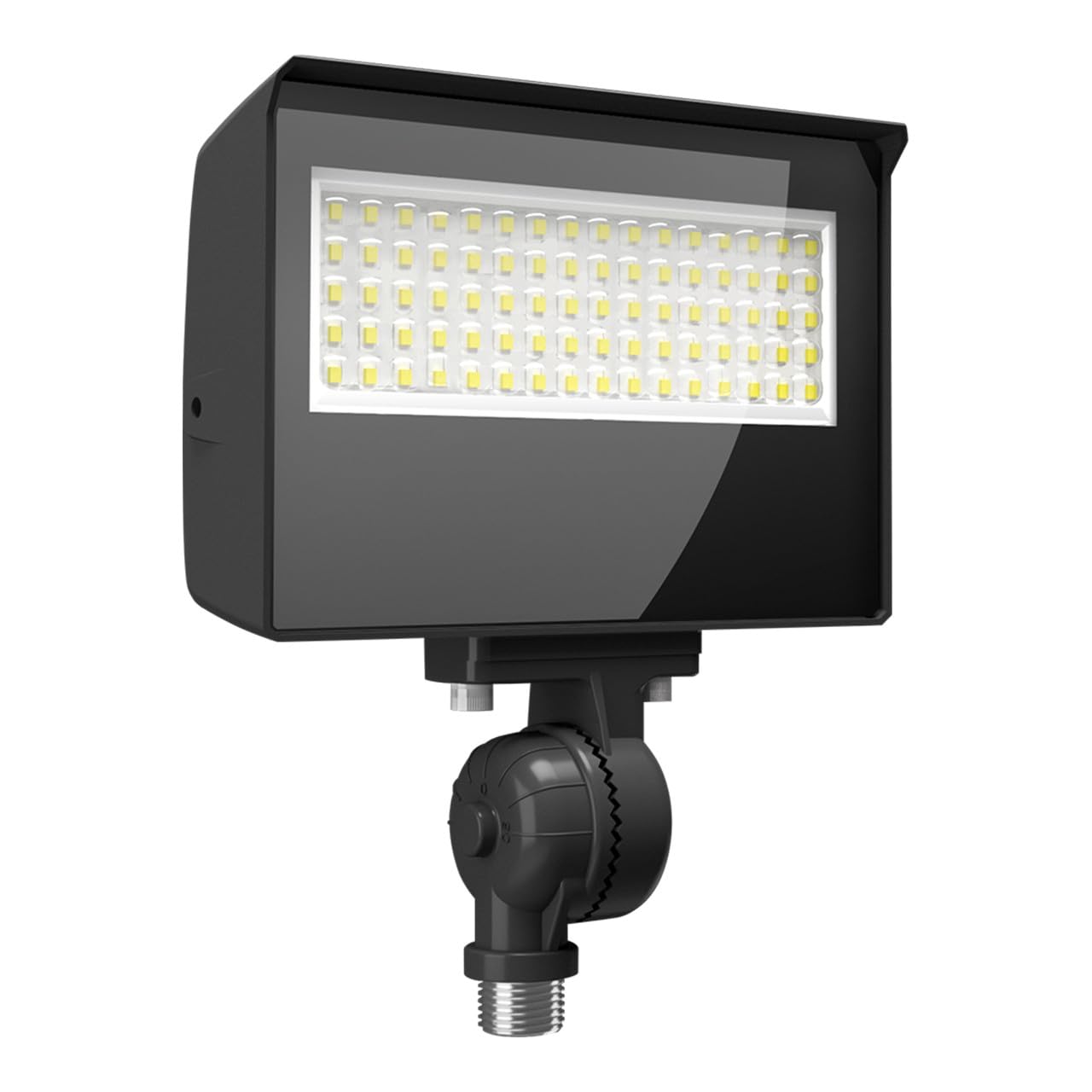RAB Lighting Adjustable LED Floodlight - Field-Selectable Wattage & 3000K/4000K/5000K CCT - IP65 Outdoor Security Light with Knuckle Mount - 120-277V