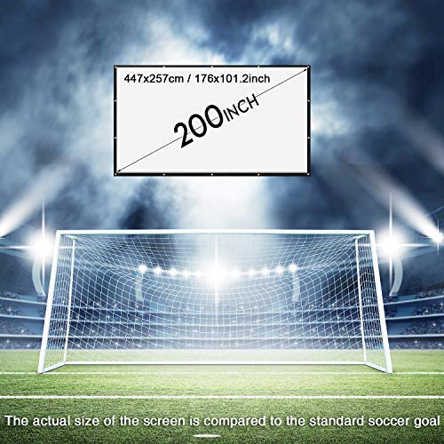 NIERBO 200 Inch Large Huge Projector Screen Big 16:9 3D Movie Screen of Thick Canvas Material Projection Screen HD for Outdoor Indoor Home Theater