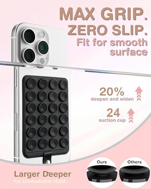 YIUS Magnetic Suction Phone Mount for MagSafe Case, Removable Sticky Phone Grip Holder for Hands-Free Makeup/Selfie/Live Streaming/Vlog for TikTok