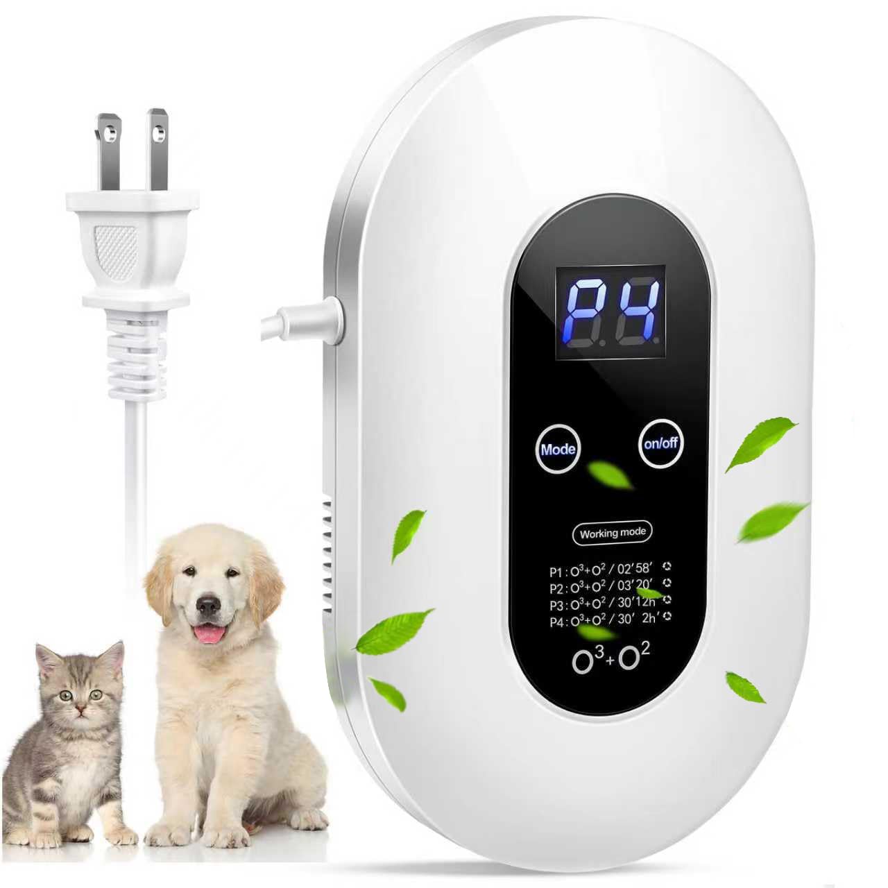 99% Strong Odor Eliminator Ozone for Cat Litter, Dog Poop, Smoke, Shoes & Formaldehyde. Plug-in Air Purifier with Air Ionizers - Deodorizes Bedroom