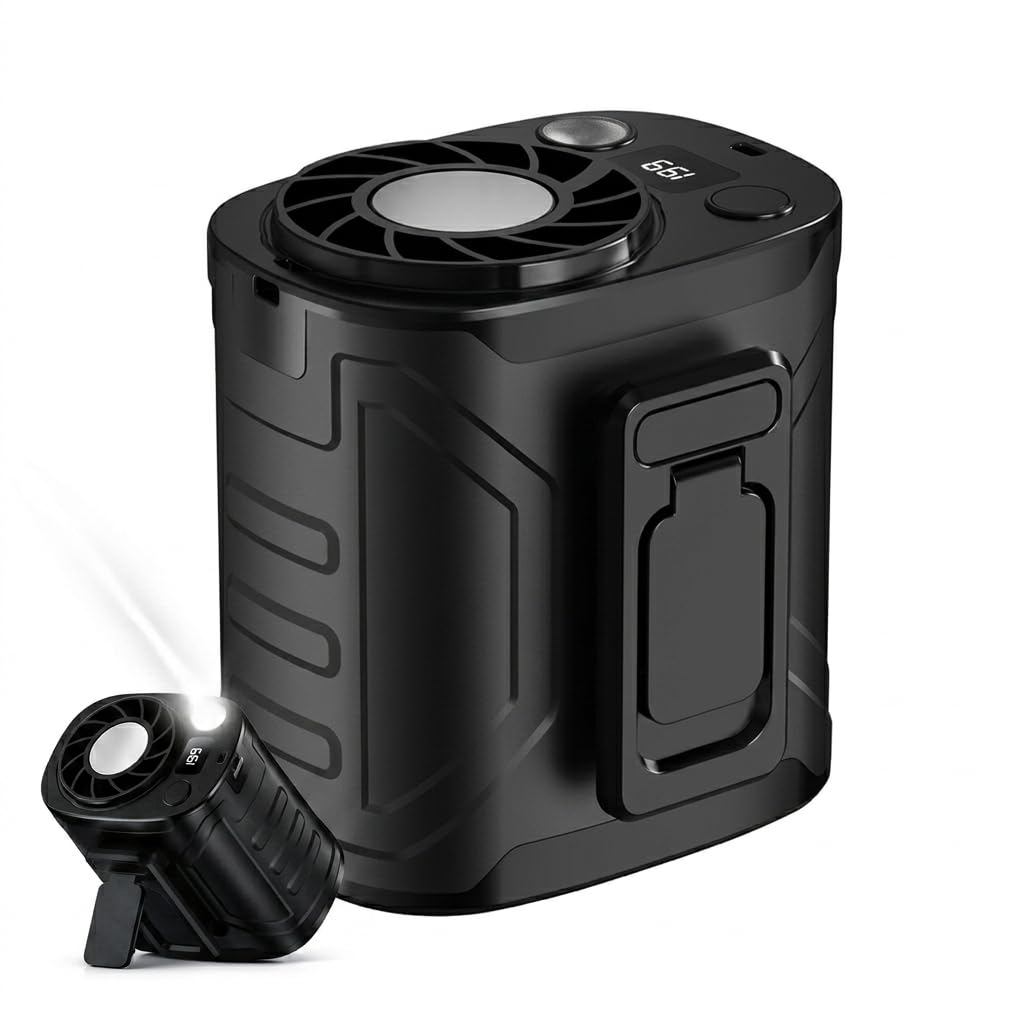 2026 Waist Fan Portable Rechargeable, 13000RPM Strong Airflow Belt Fan, 12H Max Runtime Hands-Free Clip on Fan, 5-Speed Wearable Personal gift
