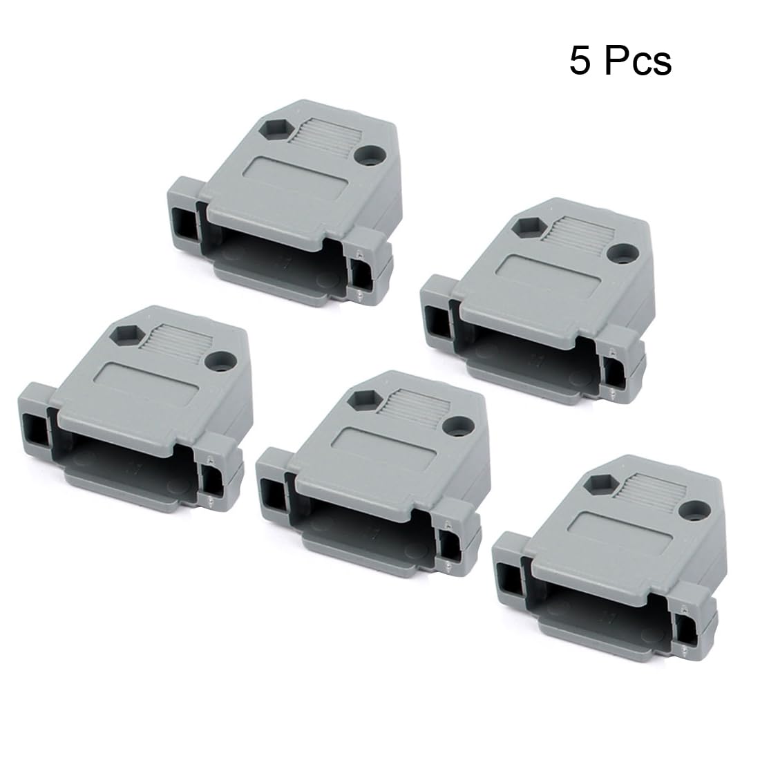 uxcell a16010300ux0212 Serial Port D-Sub DB15 Connector Kit Gray Plastic Hoods Shell (Pack of 5)