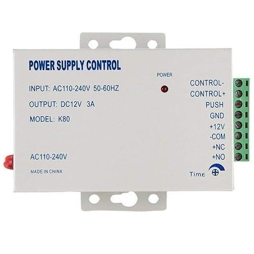 K80 12V 3A Power Supply Control for Video Door Phone System & Video Intercom Input AC 110-240V Support NO/NC Electric Door Lock and Exit Button Video