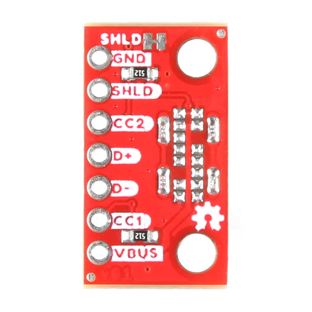 SparkFun USB-C Breakout - Vertical Connector, Dimensions: (0.80in x 0.45in x 0.46in)