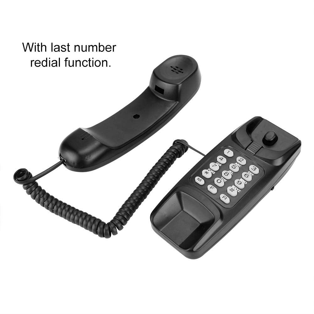 Serounder Corded Landline Phone, Wired Desktop Fixed Telephone with Last Number Redial, Flash/Mute Function, Big for Home Office Kitchen(Black)