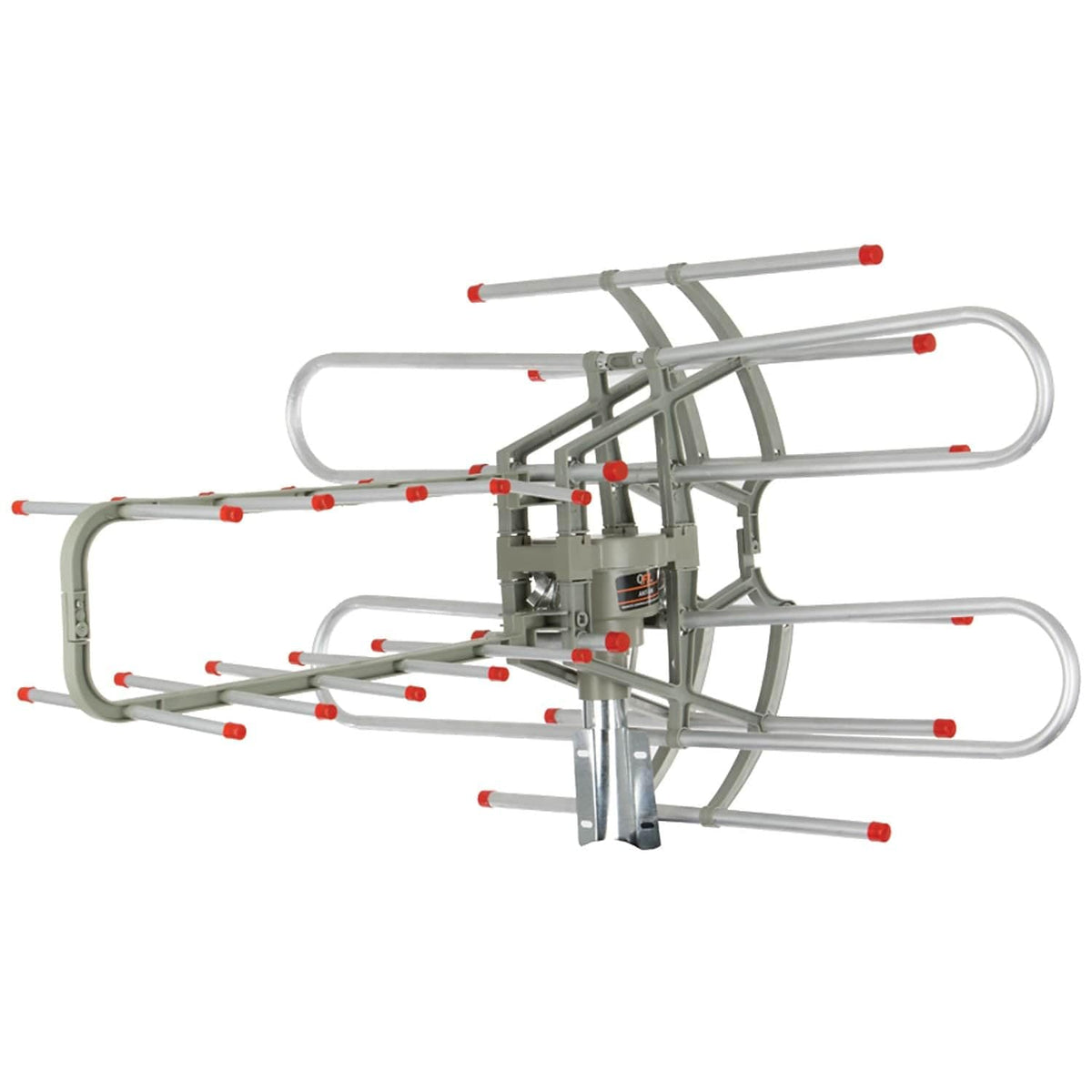 QFX ANT 106 HD/DTV/UHF/VHF/FM 360° Rotating Outdoor Antenna, Silver, one Size