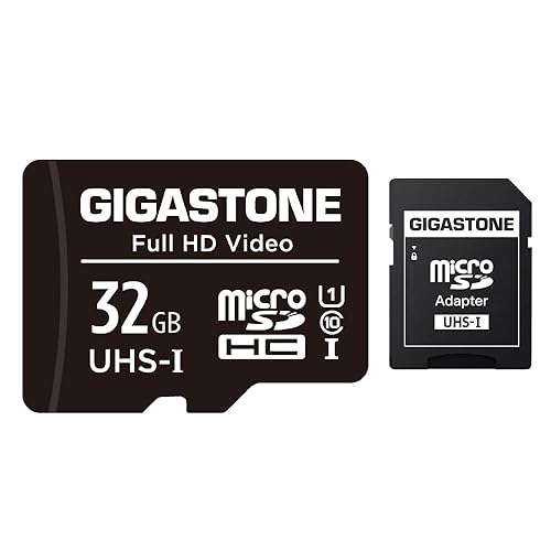 Gigastone 32GB Micro SD Card with Adapter, U1 C10 Class 10 90MB/S, Full HD available, Micro SDHC UHS-I Memory Card - Full HD Video Series