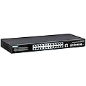 YuanLey 28 Port Gigabit Managed Switch with 24 10/100/1000Mbps RJ45 Ports, 4X 10Gbps SFP+, L3 Smart Managment Ethernet Switch, VLAN, QoS, ACL, SSL