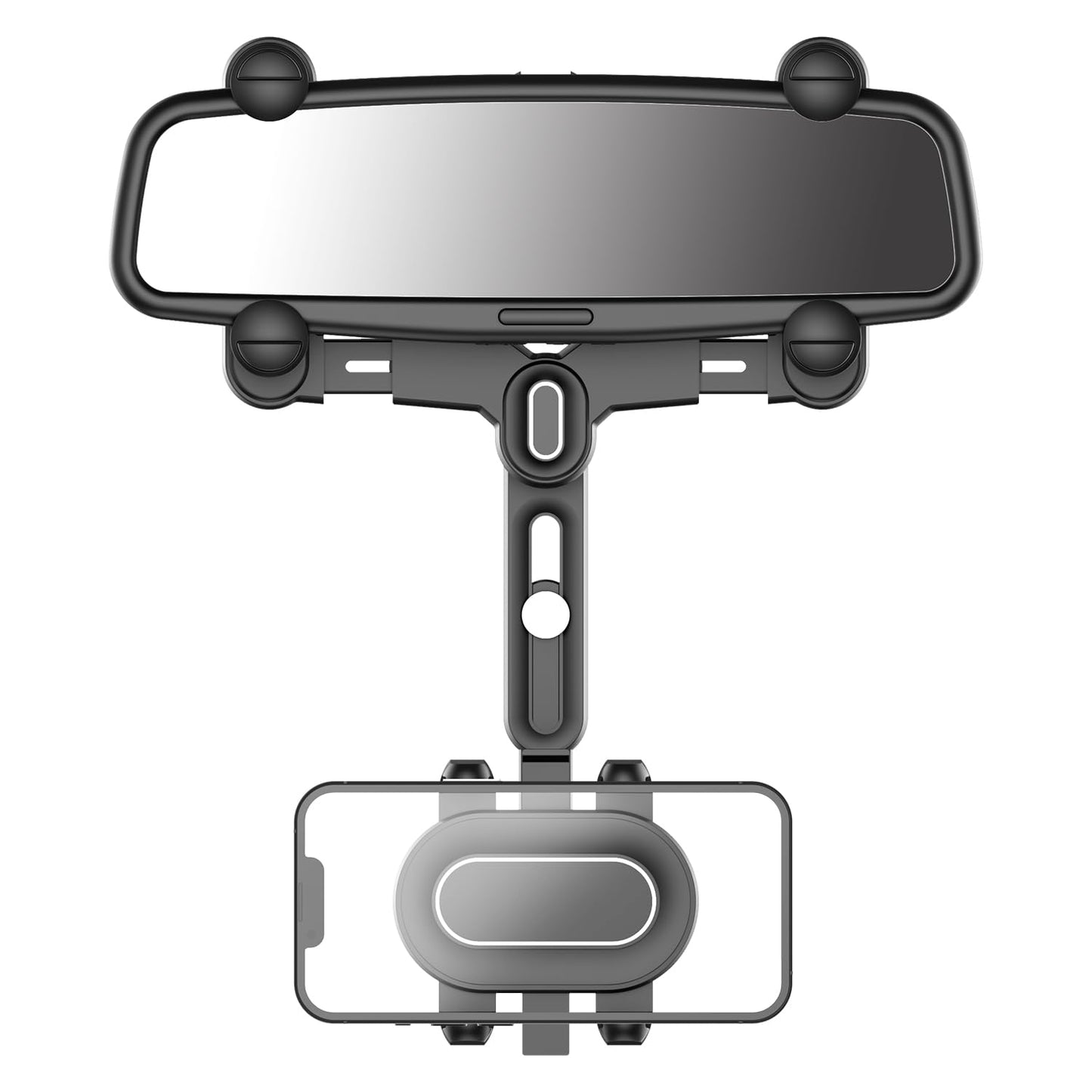 Cellet Car Rear-View Mirror Mount with 360-Degree Rotating Cradle and Adjustable Brackets Compatible with Apple iPhones, Samsung Galaxy Smartphones