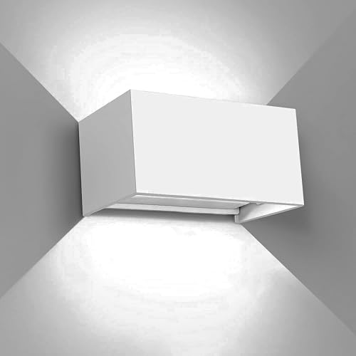 Kawell 12W Modern Wall Light LED Wall Sconce Up Down Adjustable Beam Angle Aluminum Wall Lamp LED Indoor Outdoor Waterproof IP65 for Bedroom Bathroom